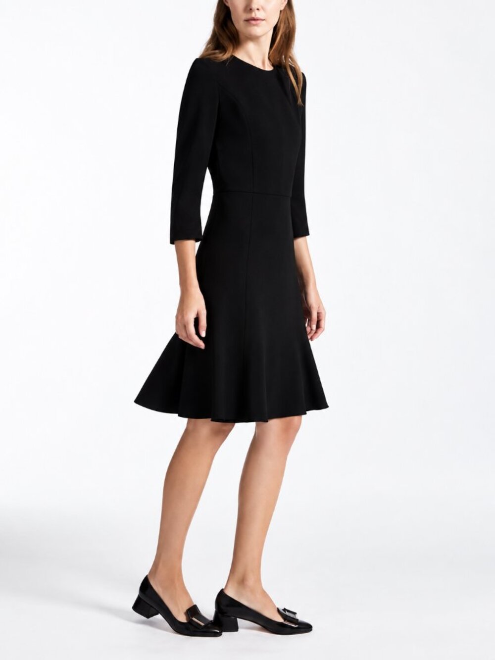 Max Mara Studio Black Fit & Flare Midi Dress Size S